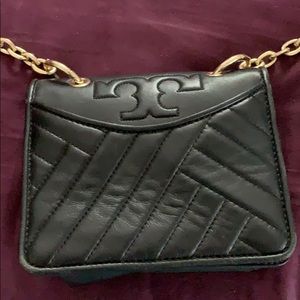 Tory Burch Black Gold Chain Crossbody Purse